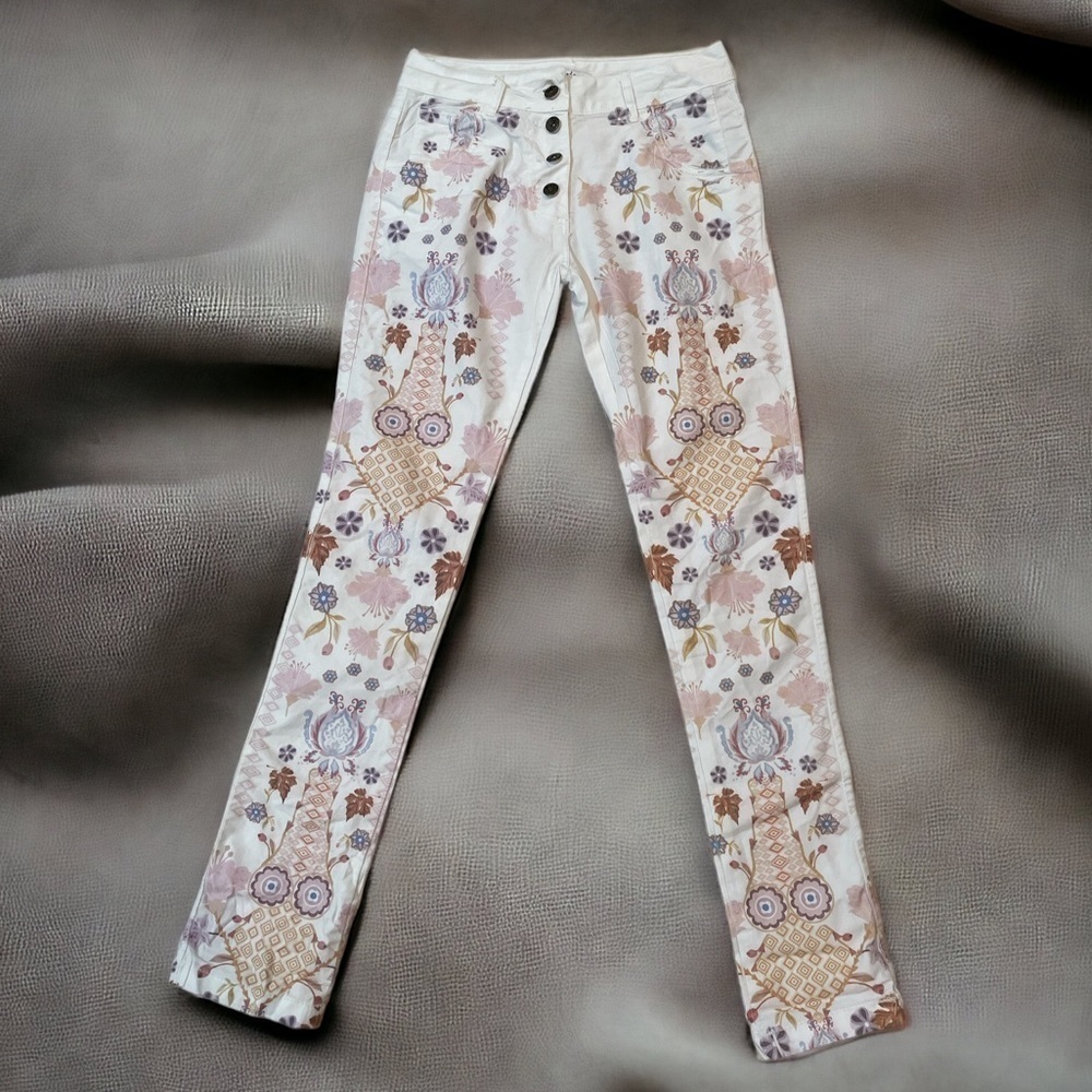 Gigi Moda Made in Italy Viviana Small Flower Print Jeans Size Small